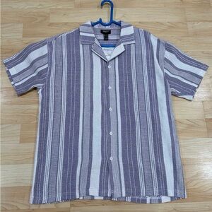 F21 purple crotchet shirt for summer stripe white beach vibes men